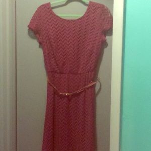 Plum cinch waist dress